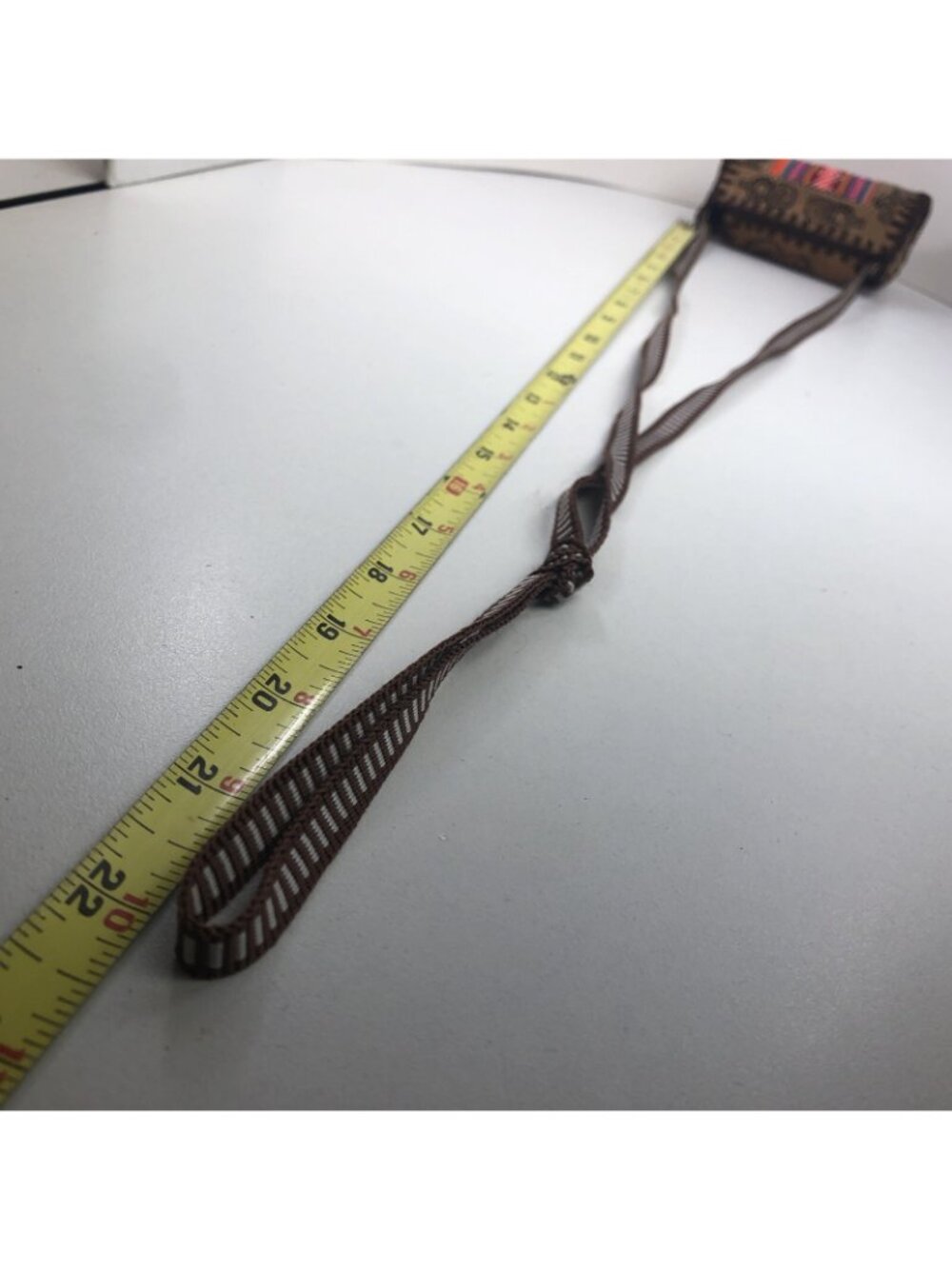 Childs Hand Tooled Leather Purse & Wallet Brown Woven Accent - Picture 5 of 5